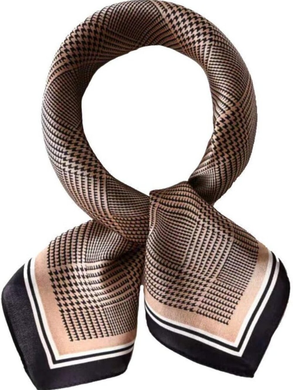 100% Mulberry Silk Square Scarf - 25.6” Neckerchief for Hair, Digital Print